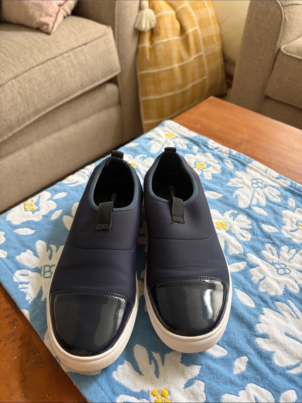 Donald J. Pliner Navy Slip-On Cap-Toe Sneakers